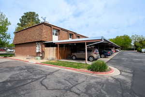 View of covered parking lot