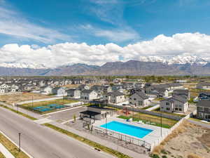 Community recreation complex with pickle ball courts, swimming pool, and pavilion