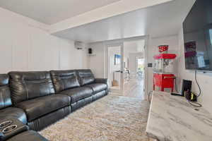 Living room featuring wood finished floors