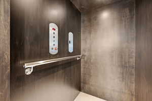 Interior details with elevator