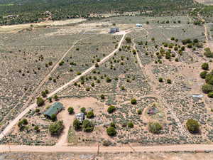 Bird's eye view featuring a rural view and a desert view