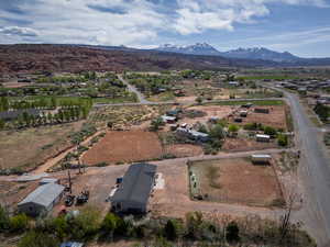 Drone / aerial view with a mountain view