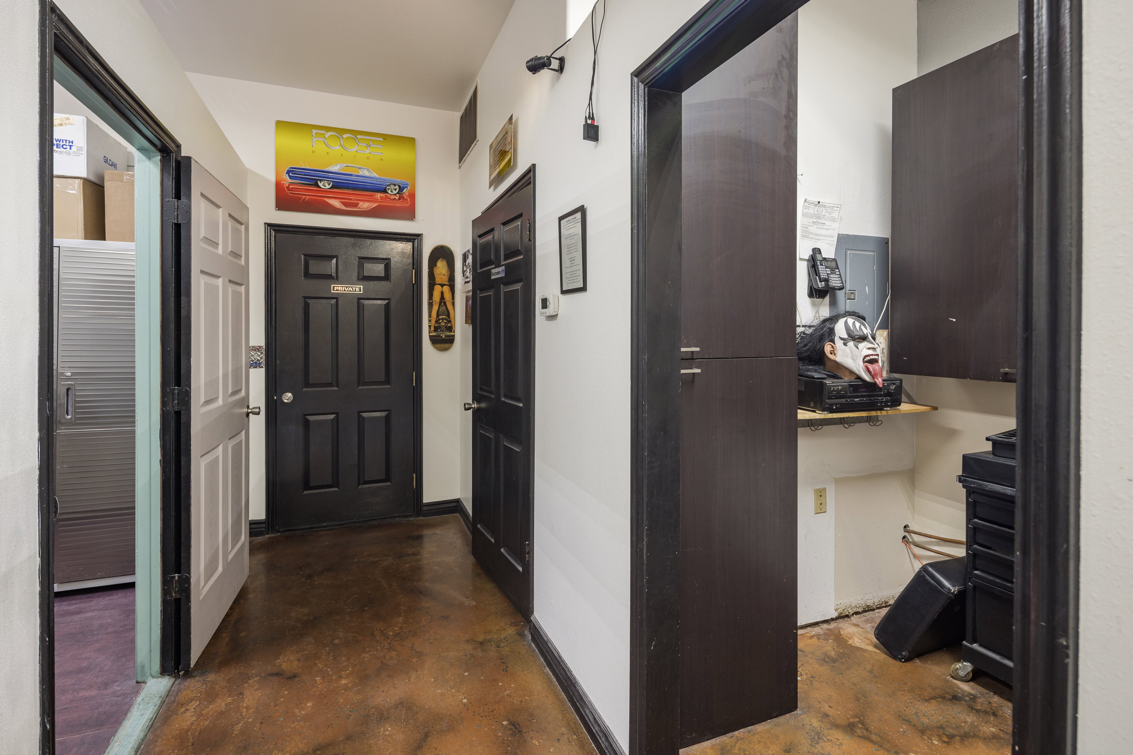 Hall featuring finished concrete floors