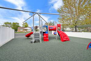 Community play area with fence
