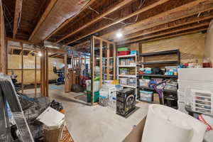 View of unfinished basement
