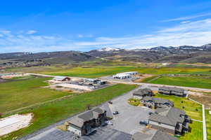 Aerial view featuring a mountain view