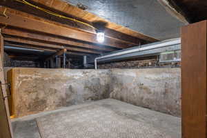 View of unfinished below grade area