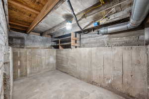 View of unfinished basement