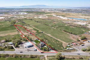 Aerial view with a rural view and a water and mountain view