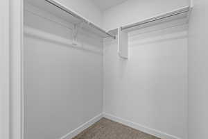 Walk in closet with carpet