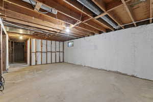 View of unfinished below grade area