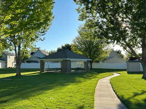 View of yard featuring a gazebo
