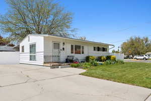 View of front of home with a front lawn