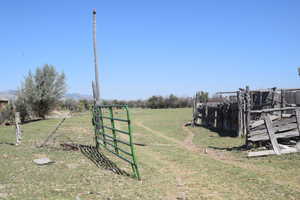View of yard featuring a rural view and a mountain view