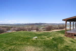 View of yard featuring a mountain view