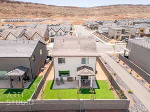 Bird's eye view with a residential view and a mountain view