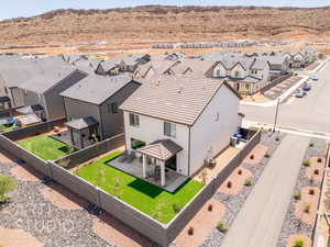 Bird's eye view with a mountain view and a residential view