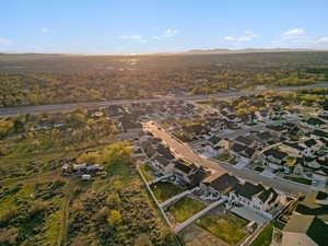 Aerial view with a residential view and a mountain view