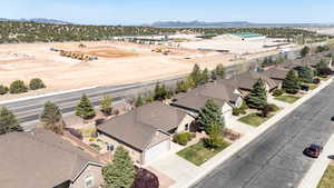 Drone / aerial view featuring a mountain view