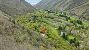Birds eye view of property featuring a mountain view