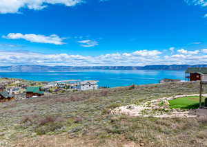 View of water feature featuring a mountain view