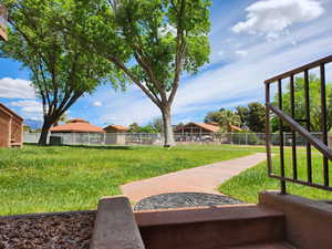 View of yard with fence