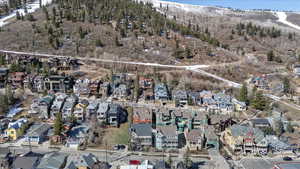 Bird's eye view featuring a mountain view and a residential view