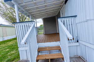 View of wooden deck