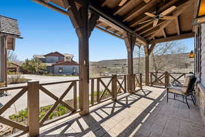 View of patio / terrace featuring ceiling fan