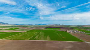 Drone / aerial view with a mountain view