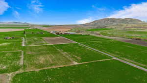 Aerial view featuring a mountain view