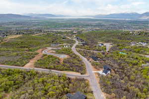 Aerial view featuring a mountain view