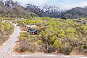 View of mountain feature with a wooded view
