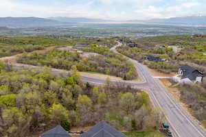Bird's eye view with a mountain view