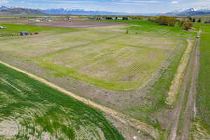 Aerial view featuring a mountain view and a rural view