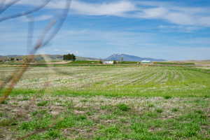 View of yard with a rural view and a mountain view