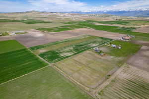 Aerial view with a mountain view and a rural view