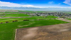 Aerial view featuring a mountain view