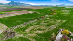 Bird's eye view featuring a mountain view and a rural view