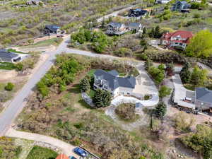 Bird's eye view with a residential view
