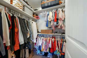 View of walk in closet