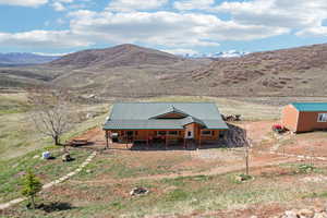 Exterior space featuring a mountain view