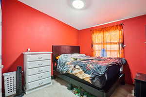 Bedroom with carpet floors