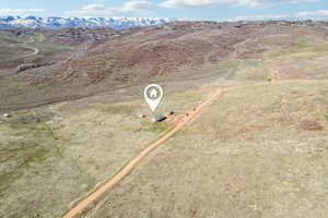 Bird's eye view with a mountain view