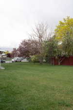 View of yard with fence