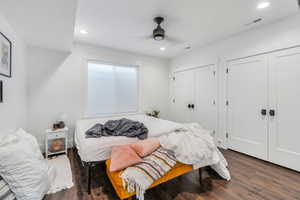 Bedroom with two closets,