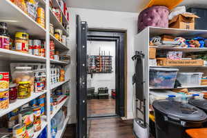 View of storage area gun safe