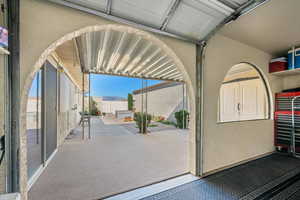 View of garage