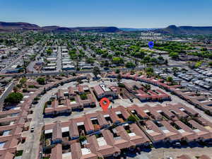 Bird's eye view with a mountain view and a residential view