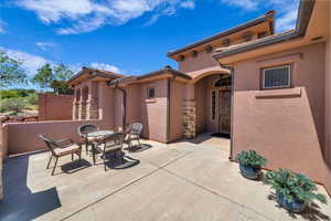 View of patio / terrace featuring fence and outdoor dining area